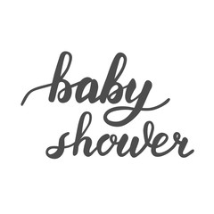 Fototapeta na wymiar Baby shower lettering hand drawn typography