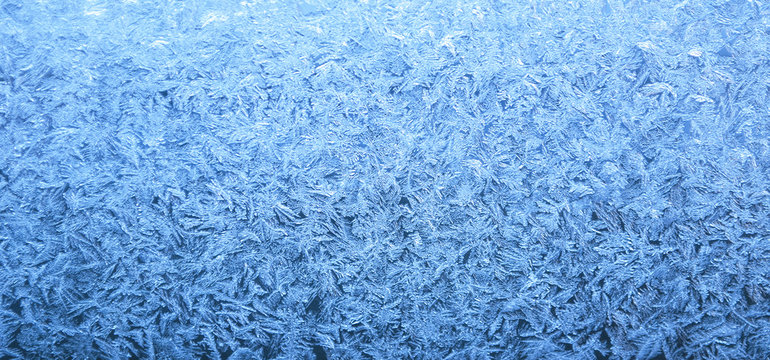 Eisblumen, Eiskristalle auf gefrorener Fensterscheibe, Textur, Hintergrund, Weihnachten, xmas