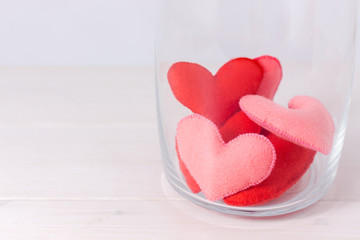 felt heart closed in glass jar