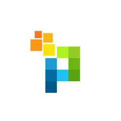 Letter P Pixel Logo Template