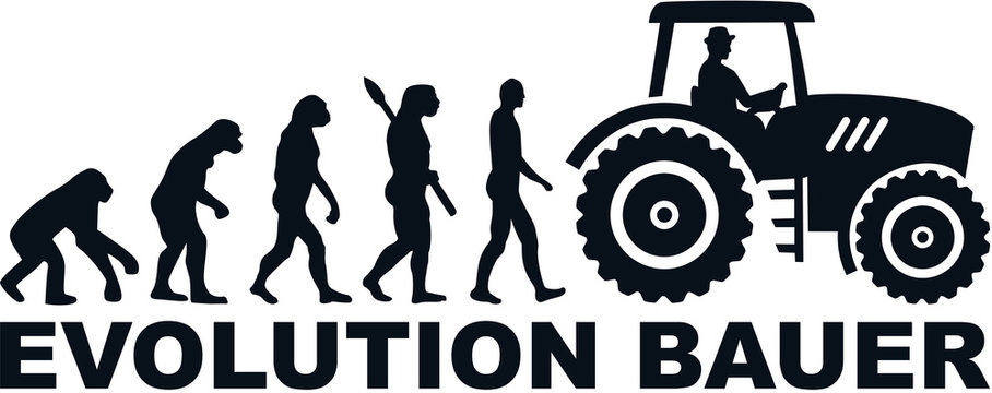 Farmer evolution tractor german word