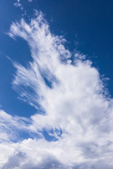 White clouds and blue sky