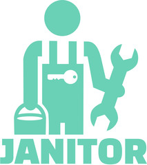Janitor pictogram job title