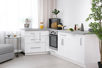Modern kitchen interior with electric oven
