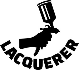 Lacquerer icon with spray gun