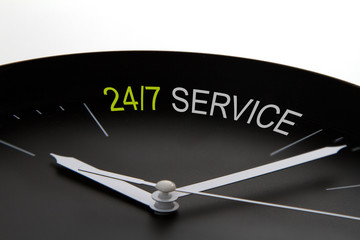 Business concept - clock - 24/7 service