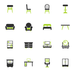 furniture color icon set