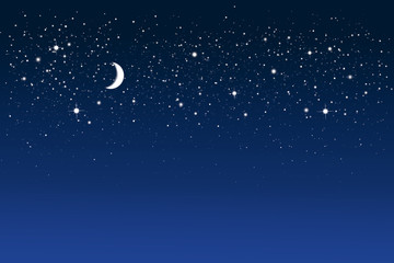 Obraz na płótnie Canvas Night sky with moon and stars