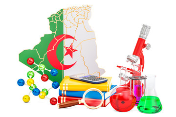Scientific research in Algeria concept, 3D rendering
