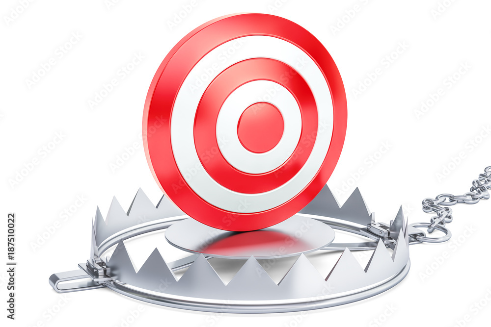 Poster target inside the trap. 3d rendering
