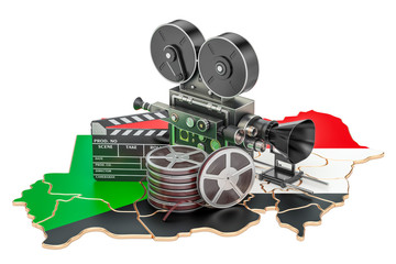 Sudanese cinematography, film industry concept. 3D rendering