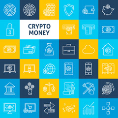Vector Cryptocurrency Line Icons