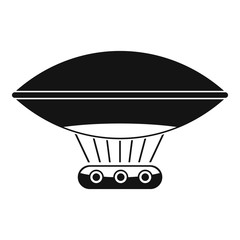 Hot air balloon with gondola basket icon