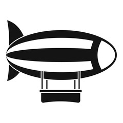 Striped dirigible icon, simple style
