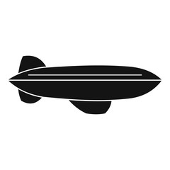 Blimp aircraft flying icon, simple style