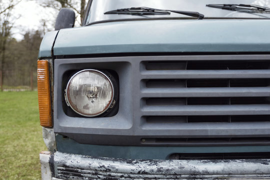 Bumper and head light of car