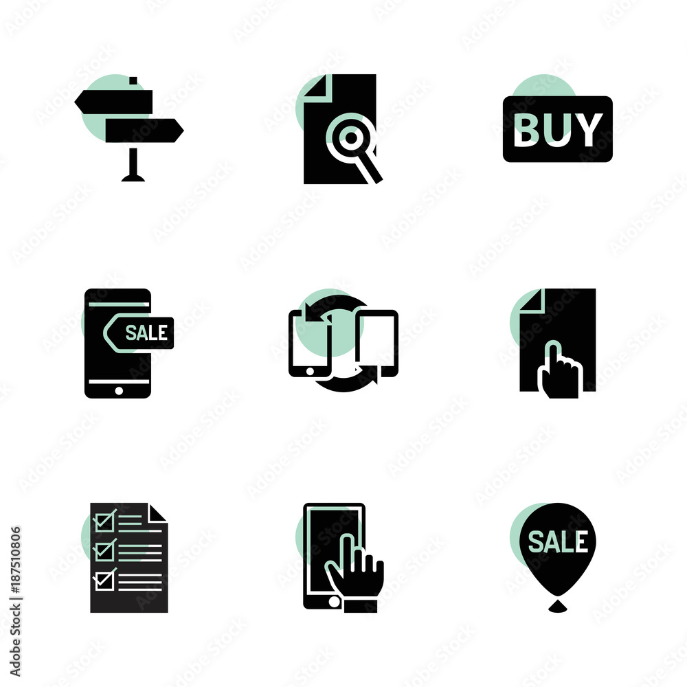 Poster text icons. vector collection filled text icons set.