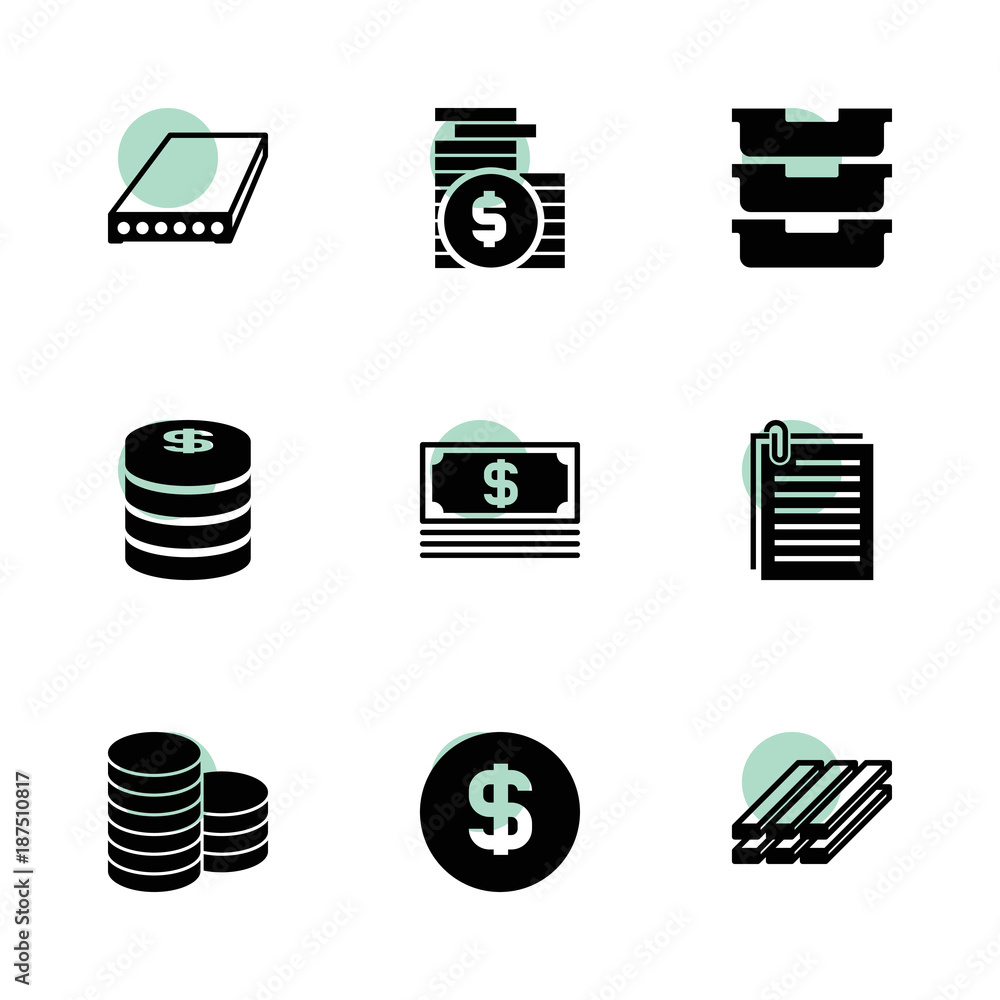 Poster stack icons. vector collection filled stack icons set.
