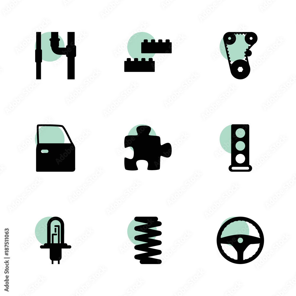 Poster part icons. vector collection filled part icons set.