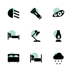 Night icons. vector collection filled night icons set.