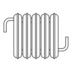 Iron central heating battery icon, outline style