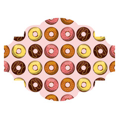 frame with donuts pattern background