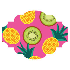frame with fruits pattern background