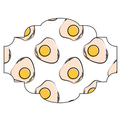frame with eggs pattern background