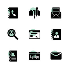 Address icons. vector collection filled address icons set.