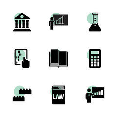 Education icons. vector collection filled education icons set.