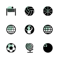 Sphere icons. vector collection filled sphere icons set.