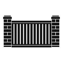 Home fence icon, simple style