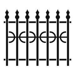 Park fence icon, simple style