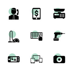 Device icons. vector collection filled device icons set.