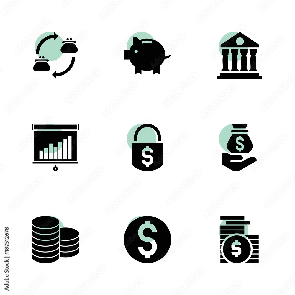 Canvas Prints Investment icons. vector collection filled investment icons set.