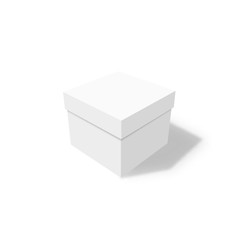 White box or container with closed lid isolated on a white background. Vector illustration