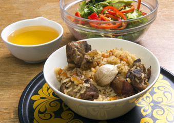 Asian rice - Plov with meat and carrot