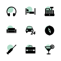 Pictogram icons. vector collection filled pictogram icons set.