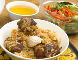 Asian rice - Plov with meat and carrot