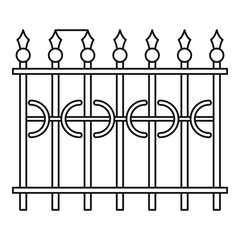 Park fence icon, outline style