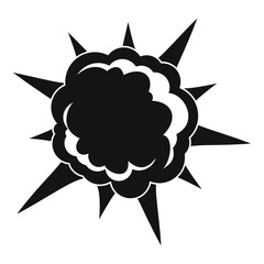 Powerful explosion icon, simple style