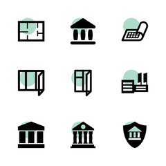 Architectural icons. vector collection filled architectural icons set.