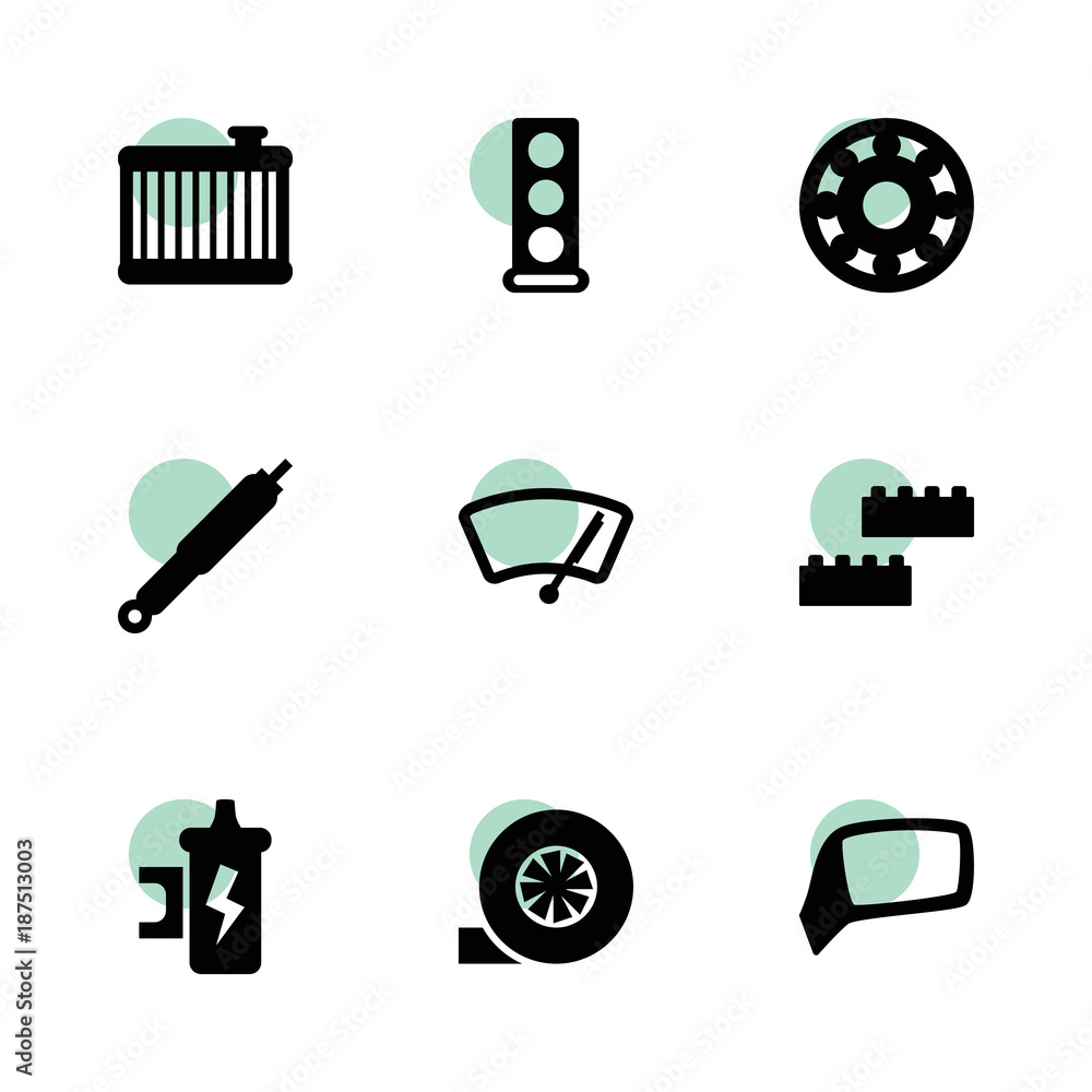 Poster Part icons. vector collection filled part icons set.