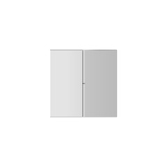Closed white box isolated on a white background. Top view. Vector illustration