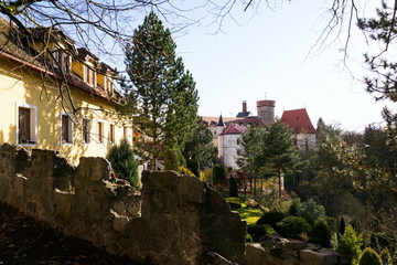 Obraz premium Tower of Kotnov castle with citizens brewery, Tabor, Czech Republic