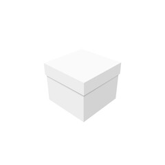 White box or container with closed lid isolated on a white background. Vector illustration