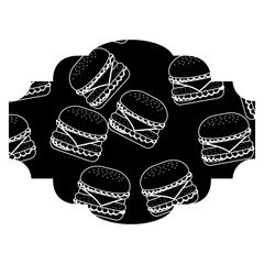 frame with hamburgers pattern background