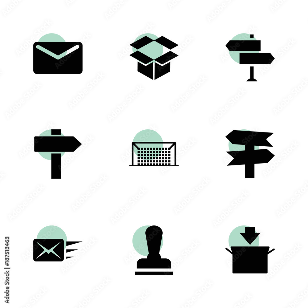 Poster post icons. vector collection filled post icons set.