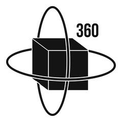 Virtual cube icon, simple style