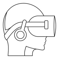 Vr headset icon, outline style